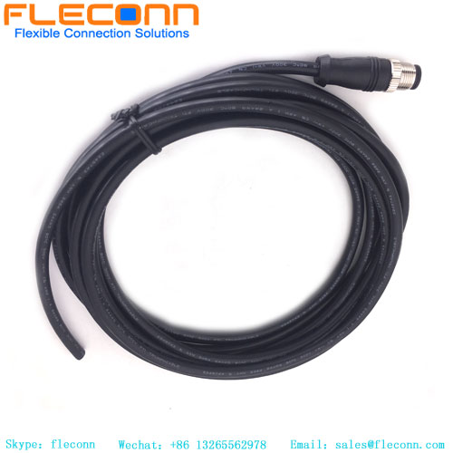 M12 8 Pole A-Coded Male Straight Connector Cable