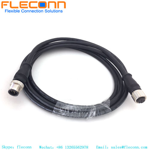 M12 5 Pos Male To Female Cable, IP67 IP68 Circular Molded Cable