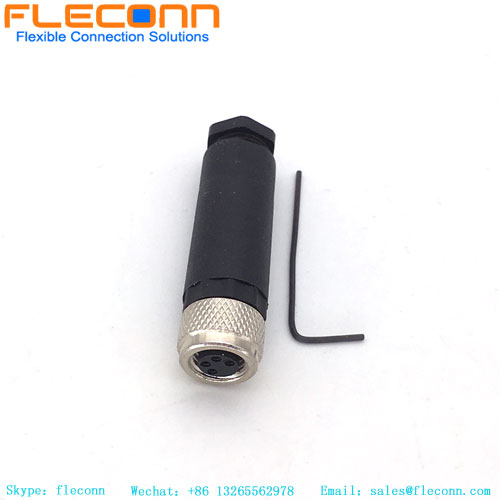 M8 4 Pin Female IP67 Waterproof Connector