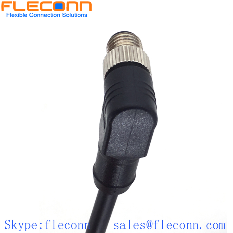 M8 B-coded 5-Pin Right Angle Male to Female Cable