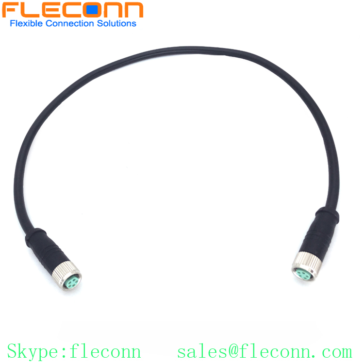 M8 B-coded 5-Pole Female Cable, Straight Molded Cable Assembly