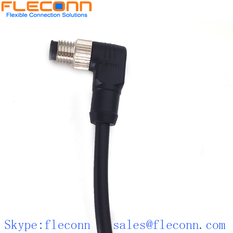 M8 4-Pole Male Right Angle Molded Cable