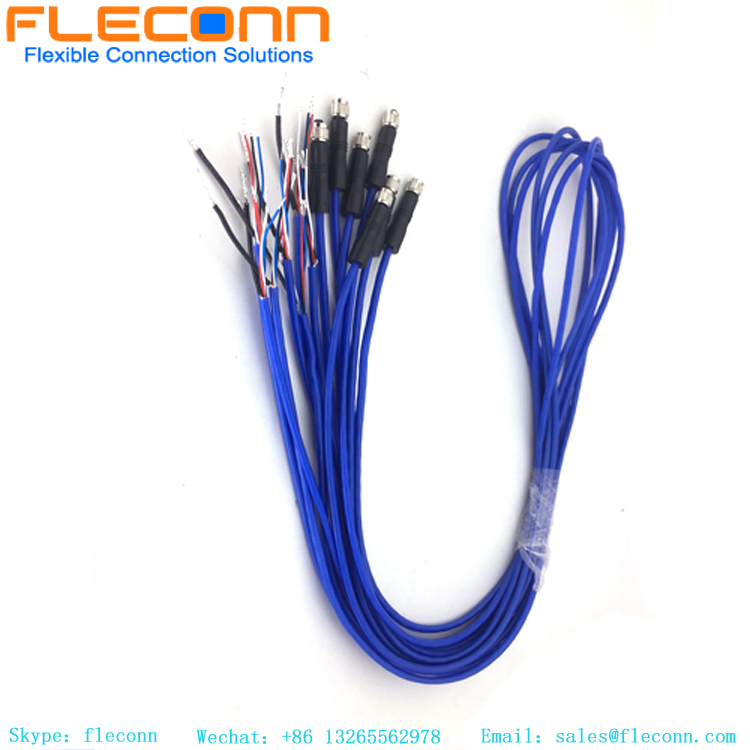 4 Contact M5 Circular Metric Connector Cable, Female, Straight Molding Type