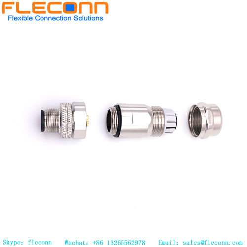 M12 8 Pole Straight Male Connector