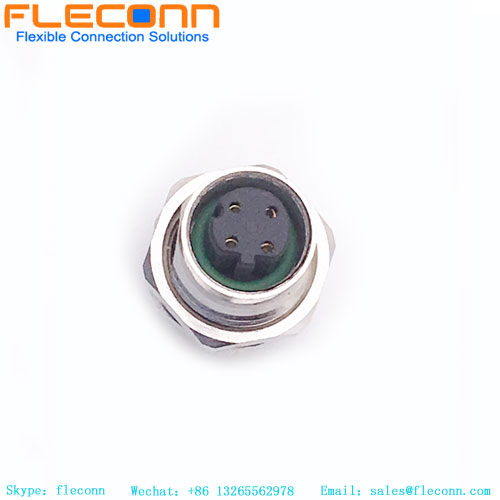 M12 Connector 4 Pin Panel Mount