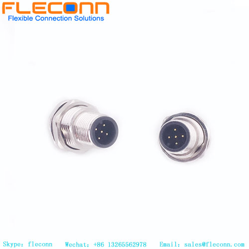 M12 PCB Panel Mount Connector