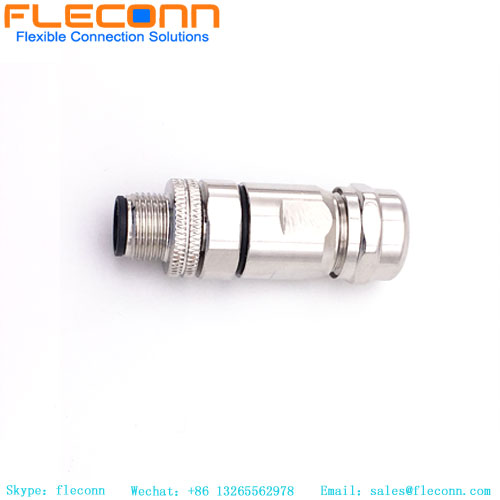 M12 8 Pole Straight Male Connector