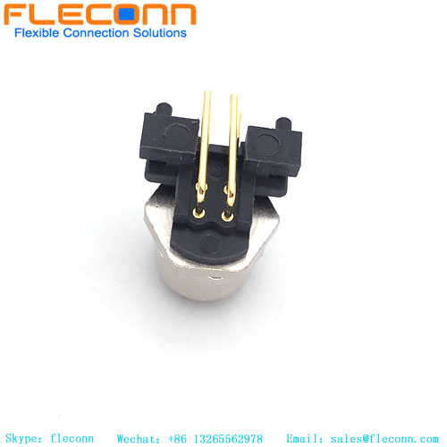M12 PCB Panel Mount Connector 4 Pin Female Right Angle