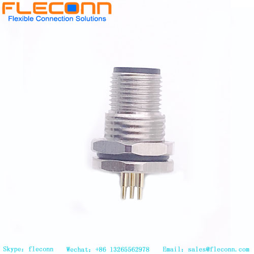 M12 A-Coded Male Panel Mount Connector
