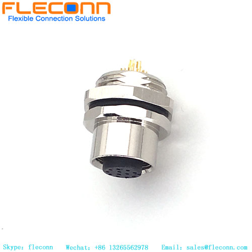 M12 8 Position Circular Panel Connector