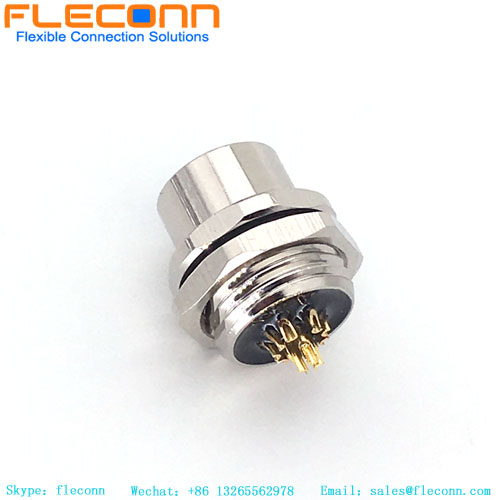 M12 8 Pin Female Panel Mount Connector