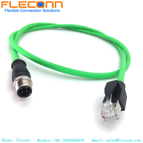 M12 D-Coded To Rj45 Cable