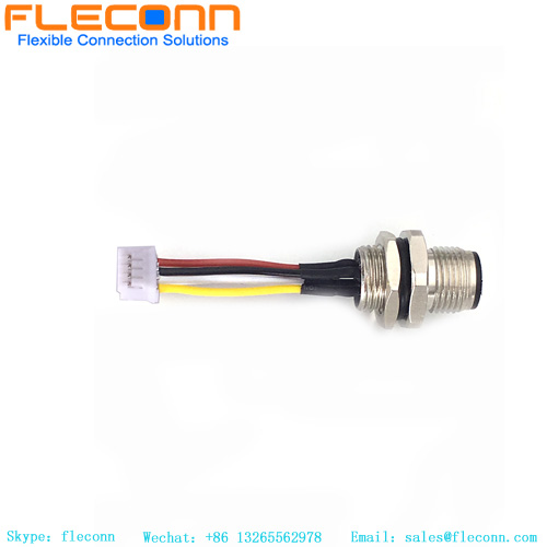 M12 4 Pin Male Front Mount Connector To JST Series Connector Cable M12 4 Pin Male Front Mount Connector To JST Series Connector Cable