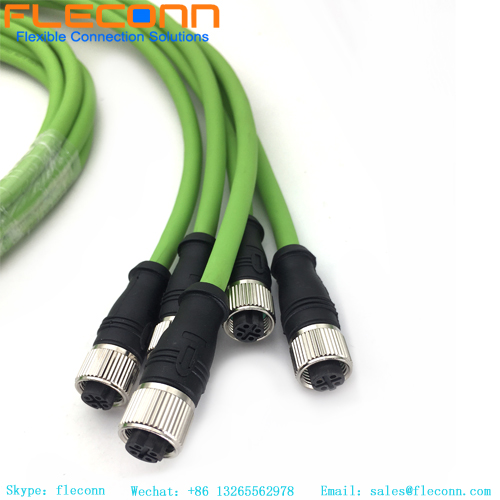 M12 4 Pin D-Coded Female to Rj45 Cable