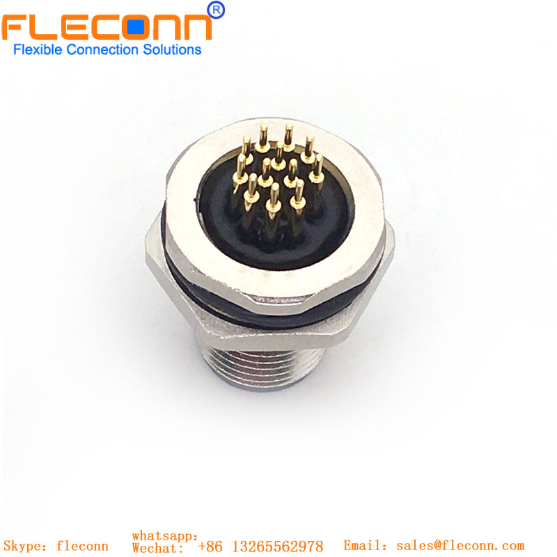 M12 12 Pin Panel Mount Connector
