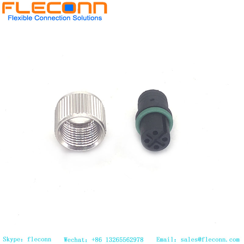 M12 4 Pin A-Coded Cable Molded Connector