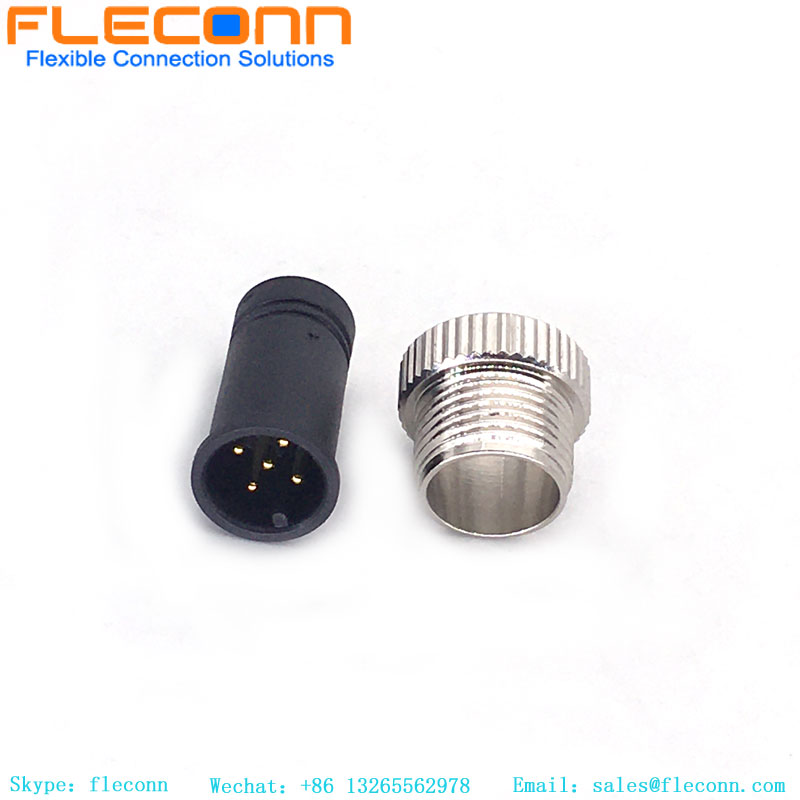 M12 5 Pin A-Coded Molded Cable Connector