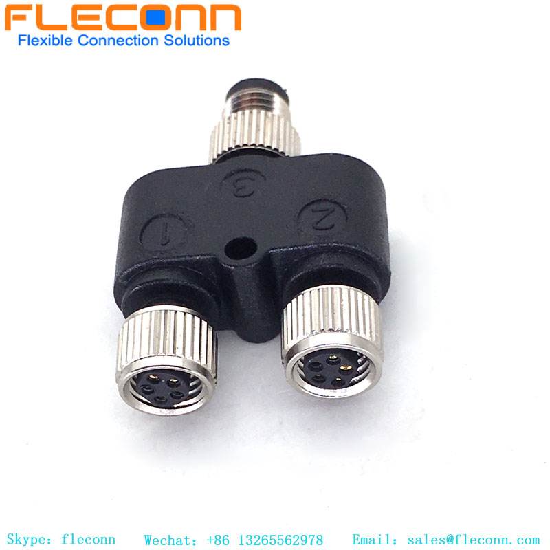 M8 Y Type 5 Pin Sensor Cable Connector